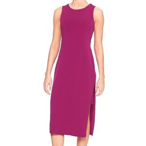 BR BLACK split hem knit midi dress, size xs